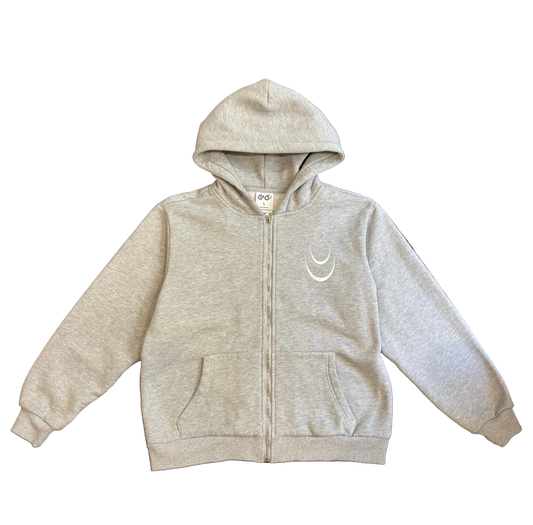 Grey zip hoodie